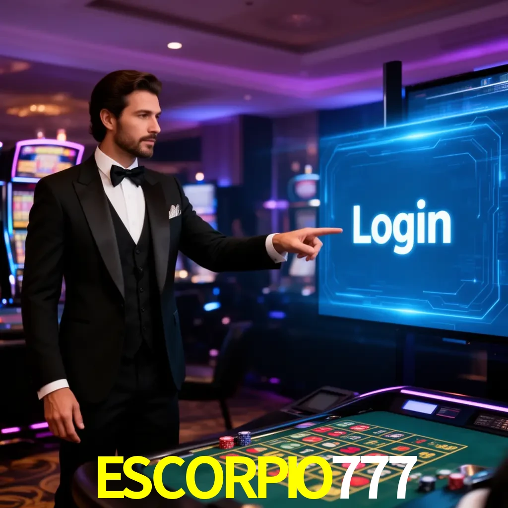 ESCORPIO777 Login - OTP, cuenta y soporte Pantalla ESCORPIO777 Login con OTP, contraseña, cuenta segura y soporte móvil